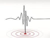 Ilustración de las ondas producidas por un sismo. Se representa mediante una línea curveada.
