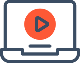 Icono de una computadora reproduciendo un video